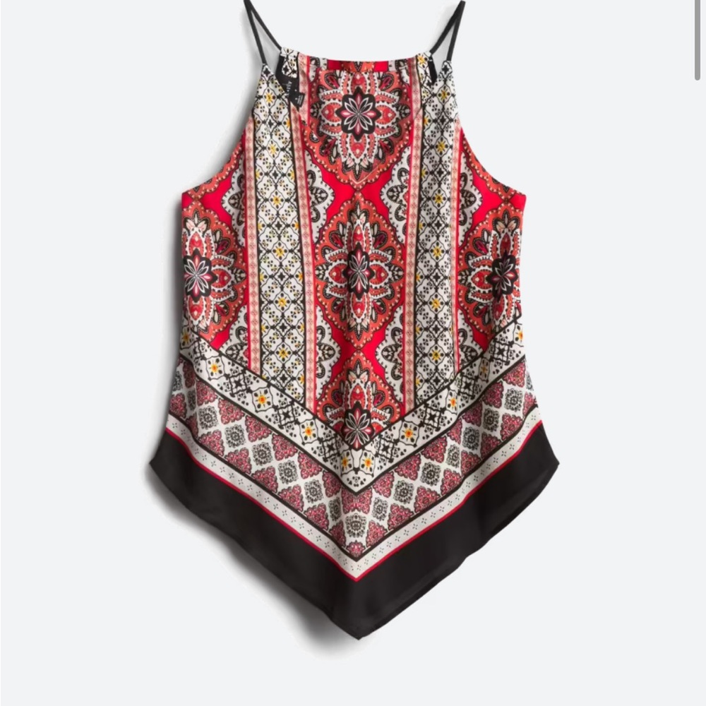 Fortune & Ivy Saira Hankerchief Blouse Red